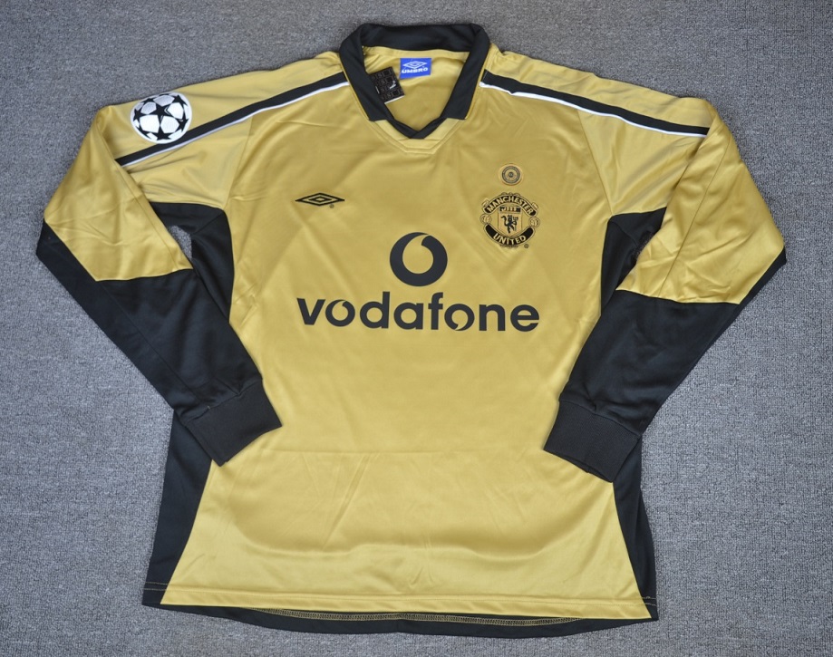 AAA Quality Manchester Utd 01/02 Away Earthy Yellow Long Jersey